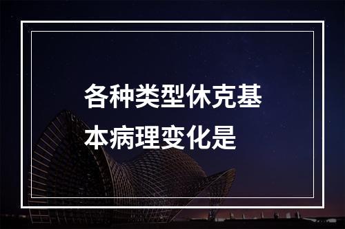 各种类型休克基本病理变化是