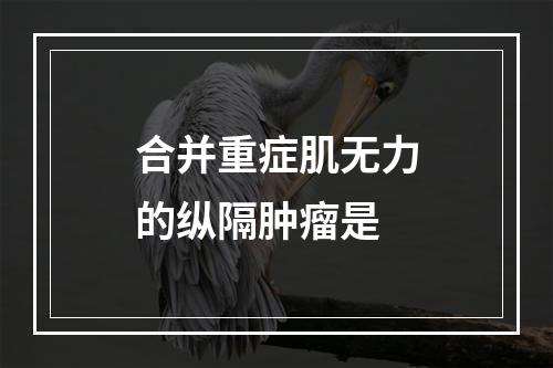 合并重症肌无力的纵隔肿瘤是