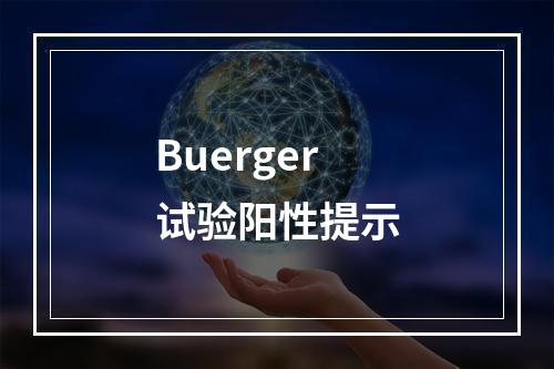 Buerger试验阳性提示