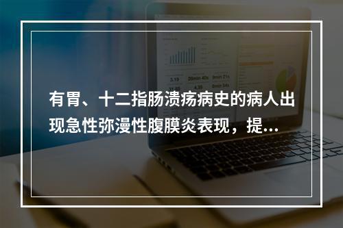 有胃、十二指肠溃疡病史的病人出现急性弥漫性腹膜炎表现，提示病