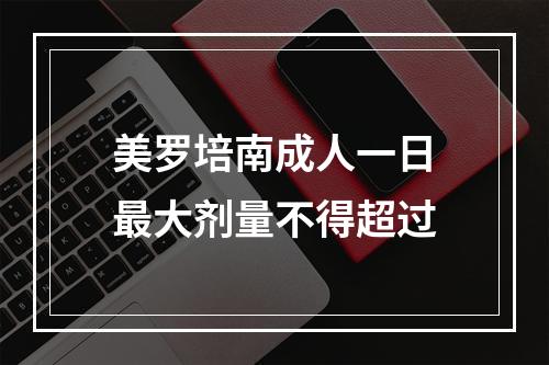 美罗培南成人一日最大剂量不得超过