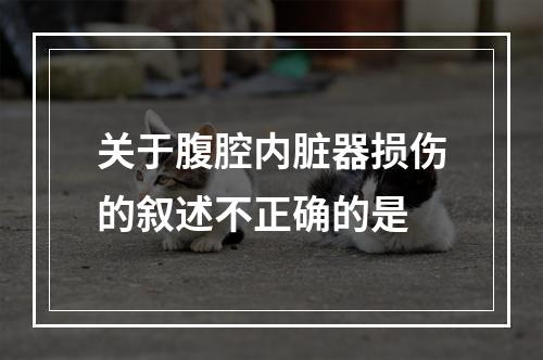 关于腹腔内脏器损伤的叙述不正确的是