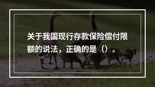 关于我国现行存款保险偿付限额的说法，正确的是（）。