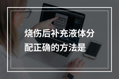 烧伤后补充液体分配正确的方法是