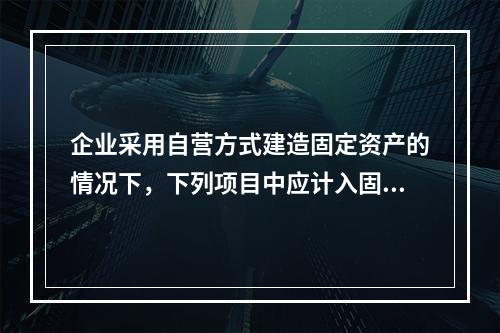 企业采用自营方式建造固定资产的情况下，下列项目中应计入固定资