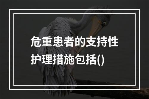 危重患者的支持性护理措施包括()