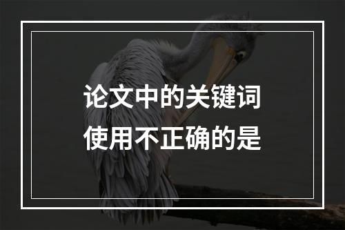 论文中的关键词使用不正确的是