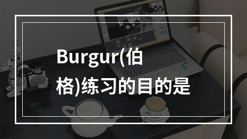 Burgur(伯格)练习的目的是