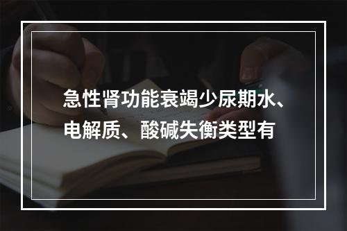 急性肾功能衰竭少尿期水、电解质、酸碱失衡类型有