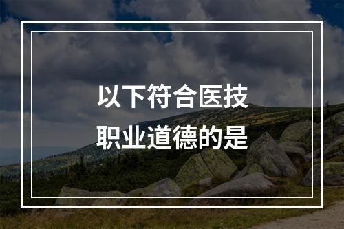 以下符合医技职业道德的是