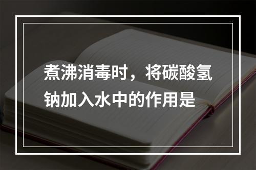 煮沸消毒时，将碳酸氢钠加入水中的作用是