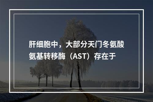 肝细胞中，大部分天门冬氨酸氨基转移酶（AST）存在于