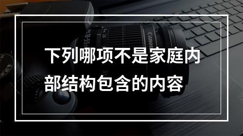 下列哪项不是家庭内部结构包含的内容