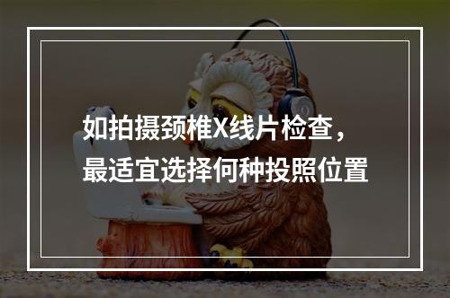 如拍摄颈椎X线片检查，最适宜选择何种投照位置