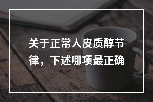 关于正常人皮质醇节律，下述哪项最正确