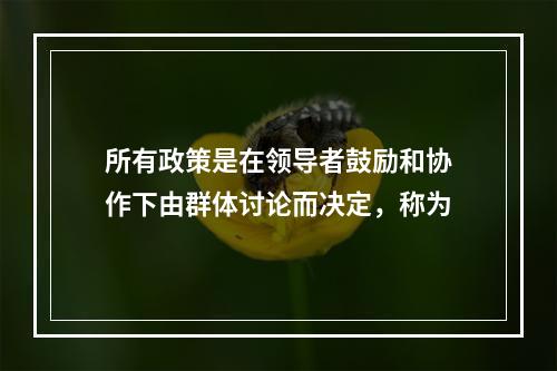 所有政策是在领导者鼓励和协作下由群体讨论而决定，称为