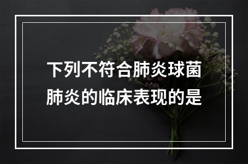 下列不符合肺炎球菌肺炎的临床表现的是