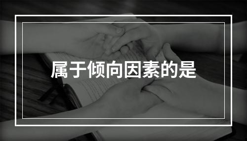 属于倾向因素的是