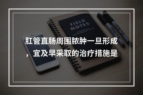 肛管直肠周围脓肿一旦形成，宜及早采取的治疗措施是