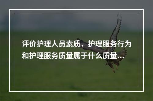 评价护理人员素质，护理服务行为和护理服务质量属于什么质量评价