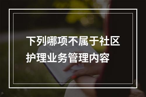 下列哪项不属于社区护理业务管理内容