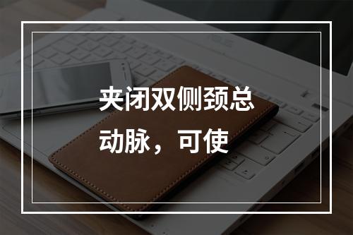 夹闭双侧颈总动脉，可使