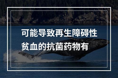 可能导致再生障碍性贫血的抗菌药物有