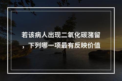 若该病人出现二氧化碳潴留，下列哪一项最有反映价值