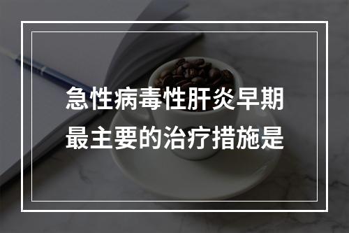 急性病毒性肝炎早期最主要的治疗措施是