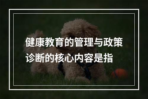 健康教育的管理与政策诊断的核心内容是指