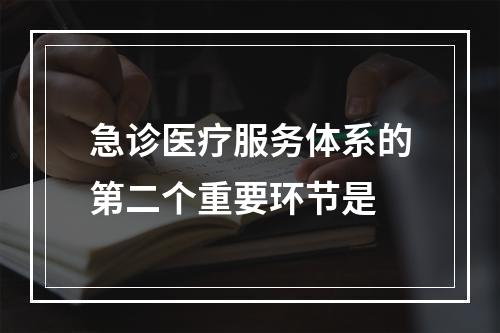 急诊医疗服务体系的第二个重要环节是