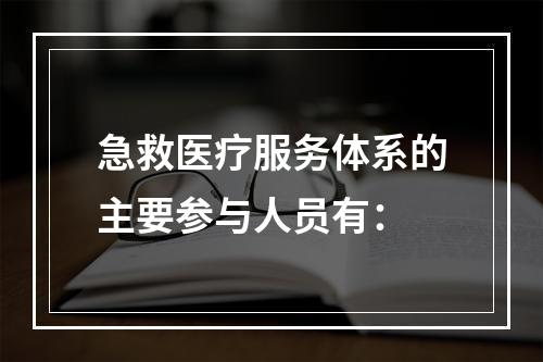 急救医疗服务体系的主要参与人员有：