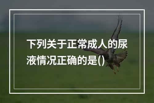 下列关于正常成人的尿液情况正确的是()