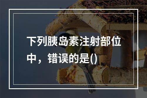 下列胰岛素注射部位中，错误的是()