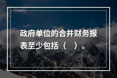 政府单位的合并财务报表至少包括（　）。