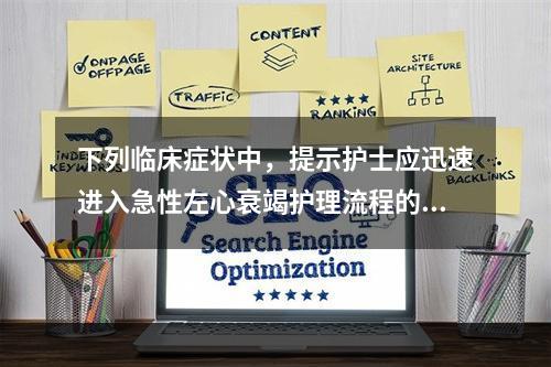 下列临床症状中，提示护士应迅速进入急性左心衰竭护理流程的是(