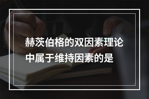 赫茨伯格的双因素理论中属于维持因素的是