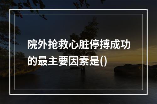 院外抢救心脏停搏成功的最主要因素是()