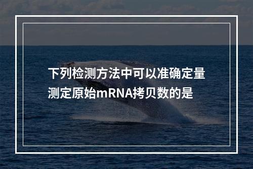 下列检测方法中可以准确定量测定原始mRNA拷贝数的是