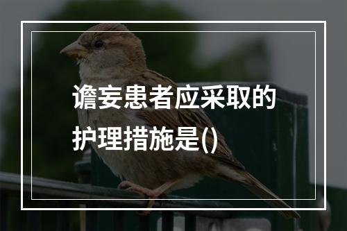 谵妄患者应采取的护理措施是()