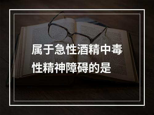 属于急性酒精中毒性精神障碍的是