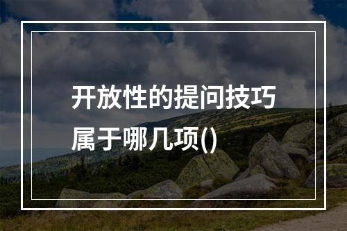 开放性的提问技巧属于哪几项()