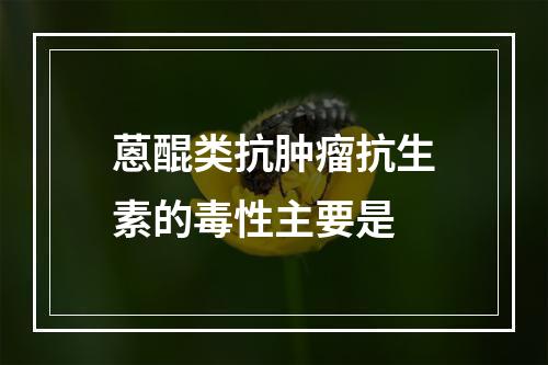 蒽醌类抗肿瘤抗生素的毒性主要是