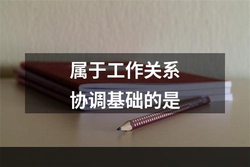 属于工作关系协调基础的是