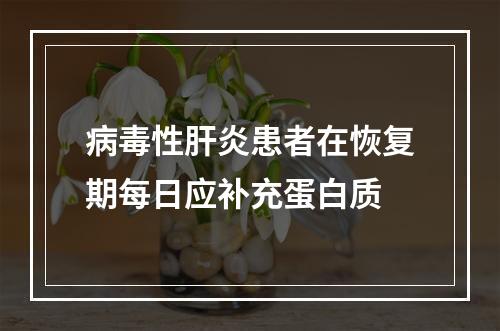 病毒性肝炎患者在恢复期每日应补充蛋白质