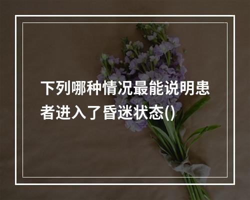 下列哪种情况最能说明患者进入了昏迷状态()