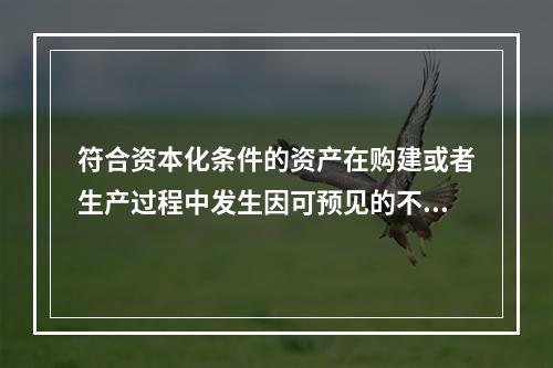 符合资本化条件的资产在购建或者生产过程中发生因可预见的不可抗