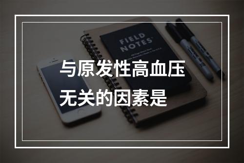 与原发性高血压无关的因素是