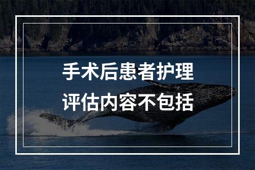 手术后患者护理评估内容不包括