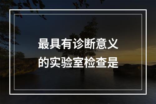 最具有诊断意义的实验室检查是